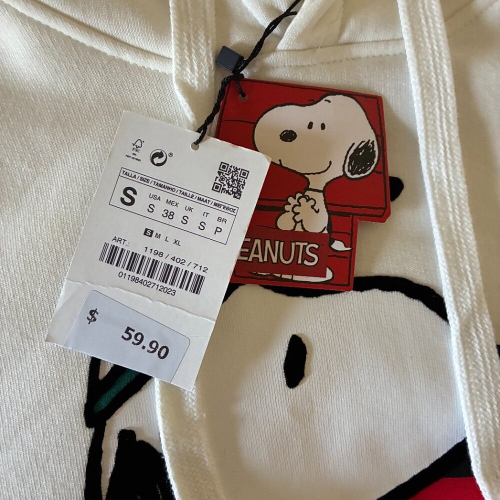 ZARA Oversized Snoopy Hoody Sweatshirt adult size s - Picture 5 of 9